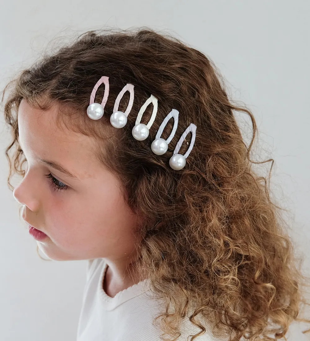 Mimi & Lula Hårspænder|Hårpynt*Hårspænder - 5-pak - 4 cm - Mini Pearly Enchanted