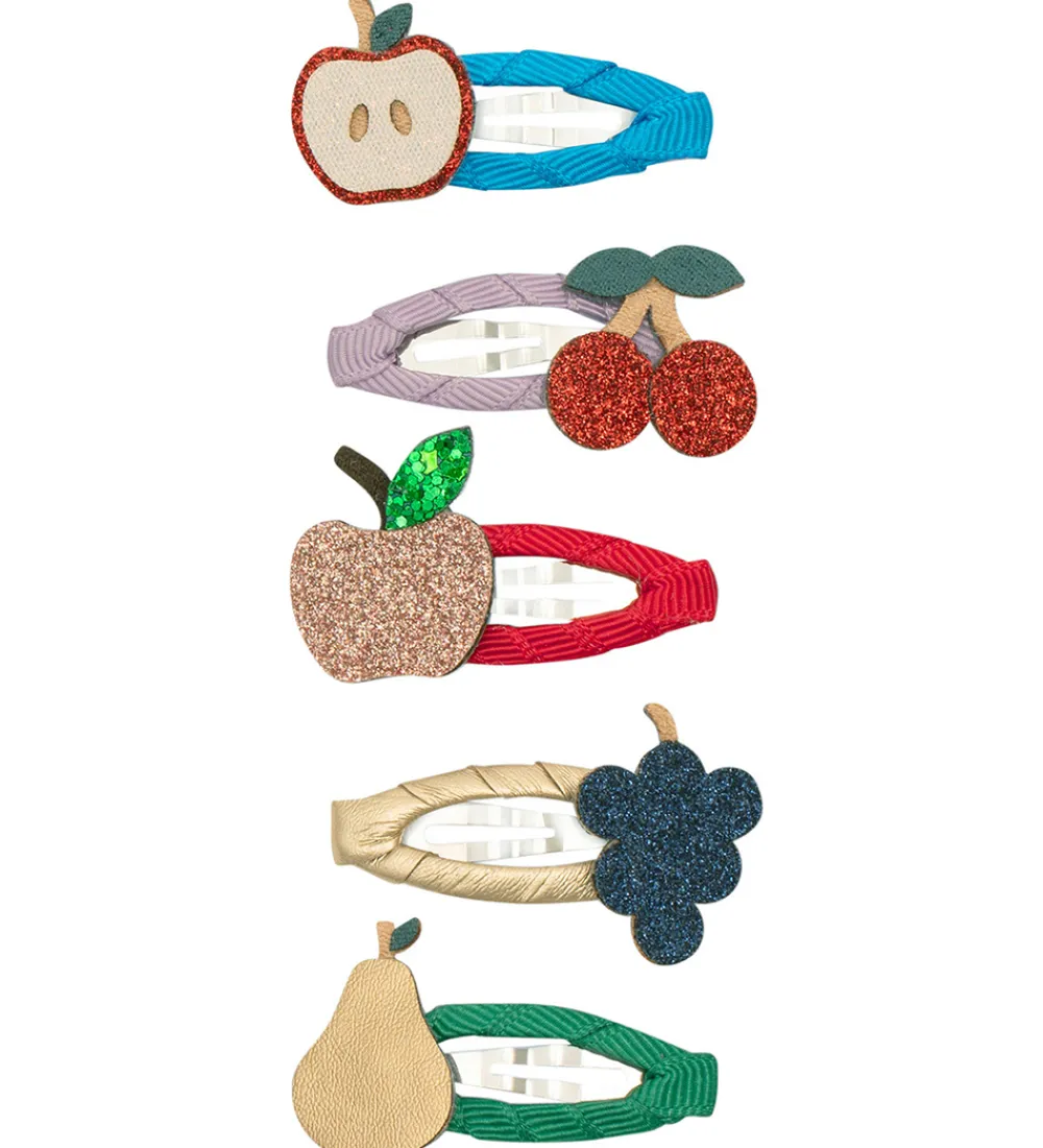Hårspænder|Hårpynt-Mimi & Lula Hårspænder - 5-pak - 4 cm - Mini Fruity Mushroom Vil