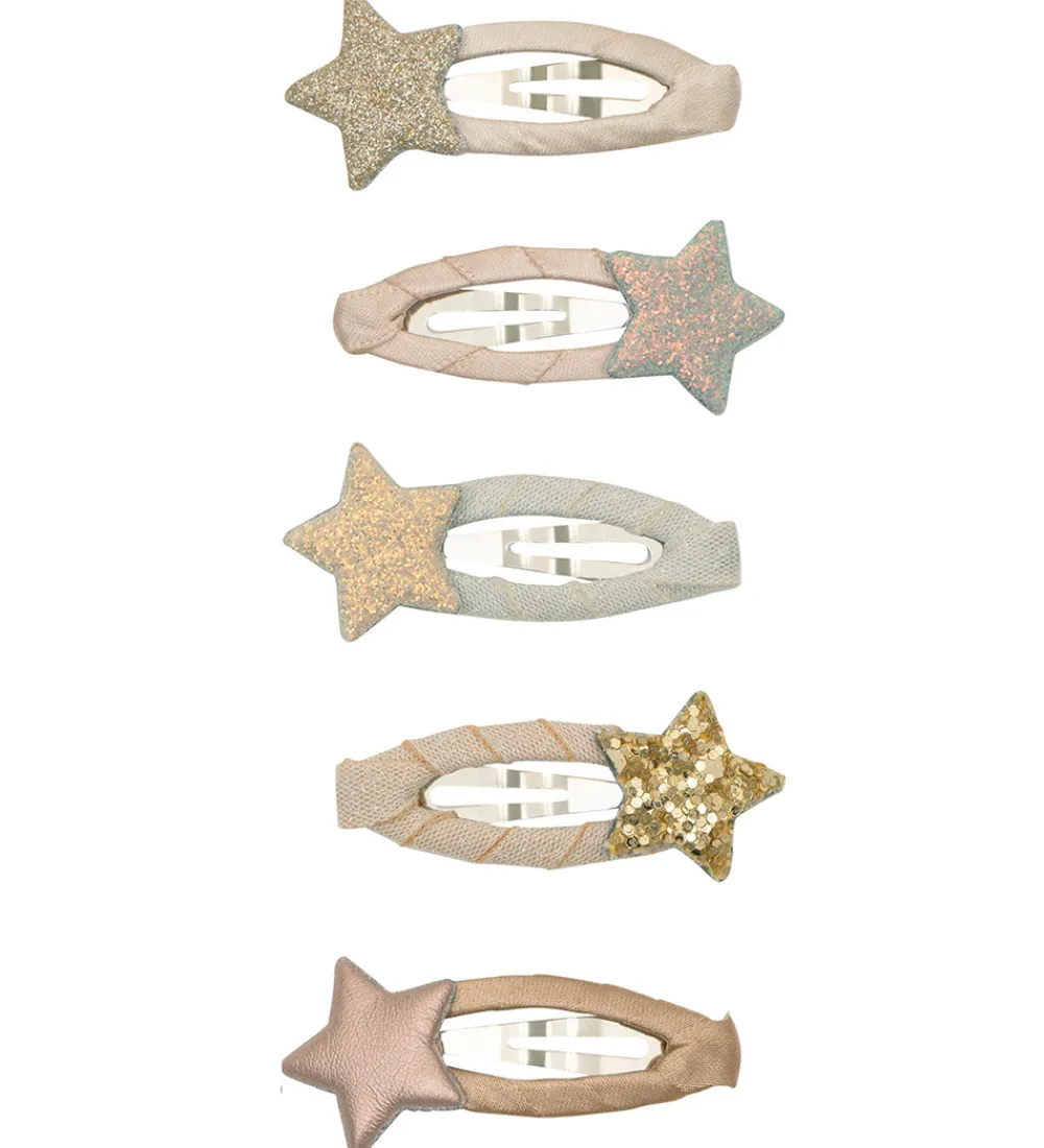 Hårspænder|Hårpynt-Mimi & Lula Hårspænder - 5-pak - 4 cm - Mini Stellina Shimmer En