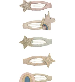 Mimi & Lula Hårspænder|Hårpynt*Hårspænder - 5-pak - 4 cm - Mini Unicorn Celeste