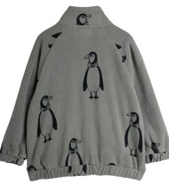 Fleece-Mini Rodini Fleecejakke - Penguin - Grå