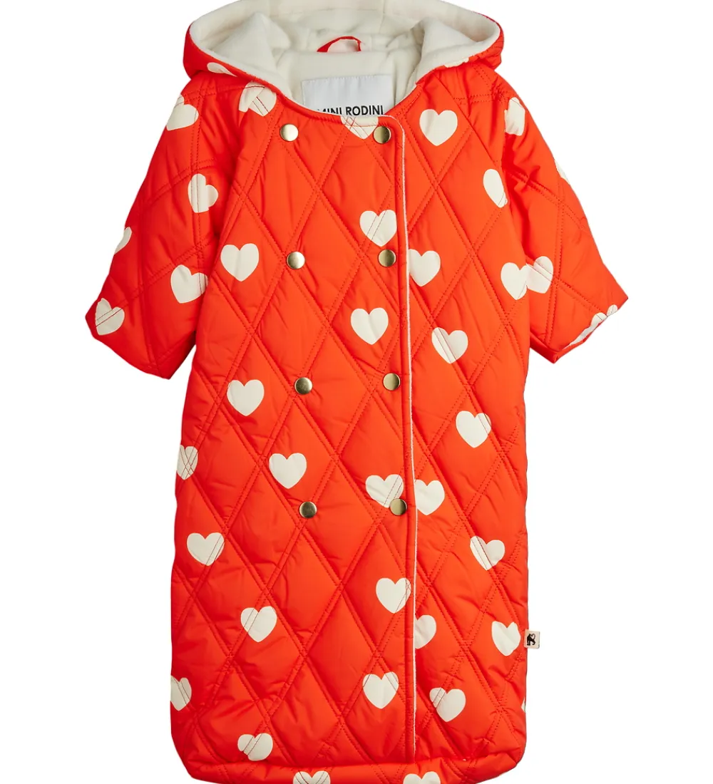 Sovetid|Køreposer-Mini Rodini Kørepose - Quilted - Hearts - 80 cm - Rød