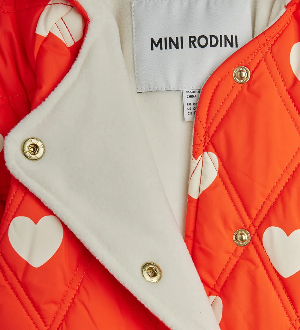 Sovetid|Køreposer-Mini Rodini Kørepose - Quilted - Hearts - 80 cm - Rød