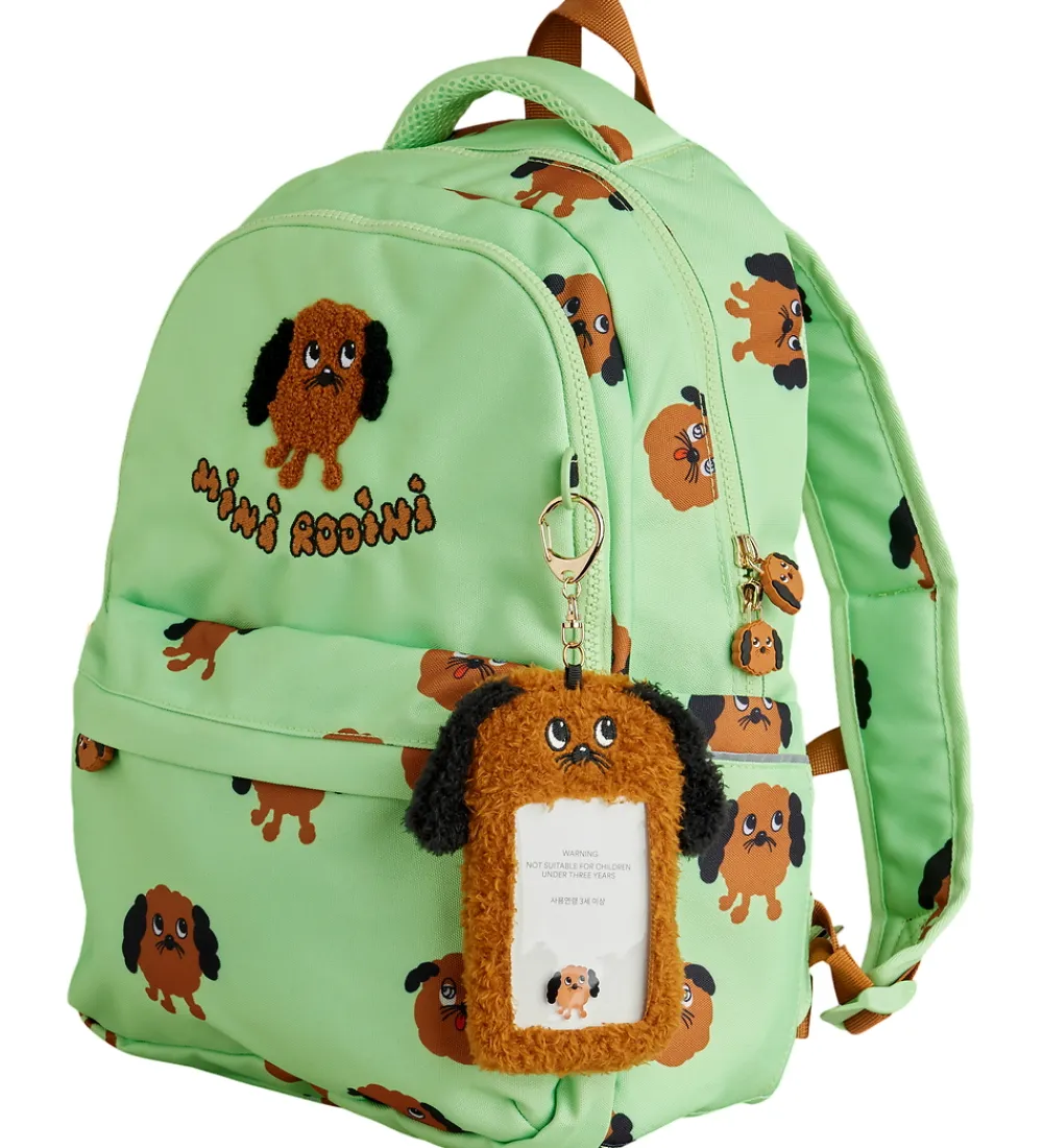 Skoletasker|Skole-Mini Rodini Skoletaske - Doggies - Grøn