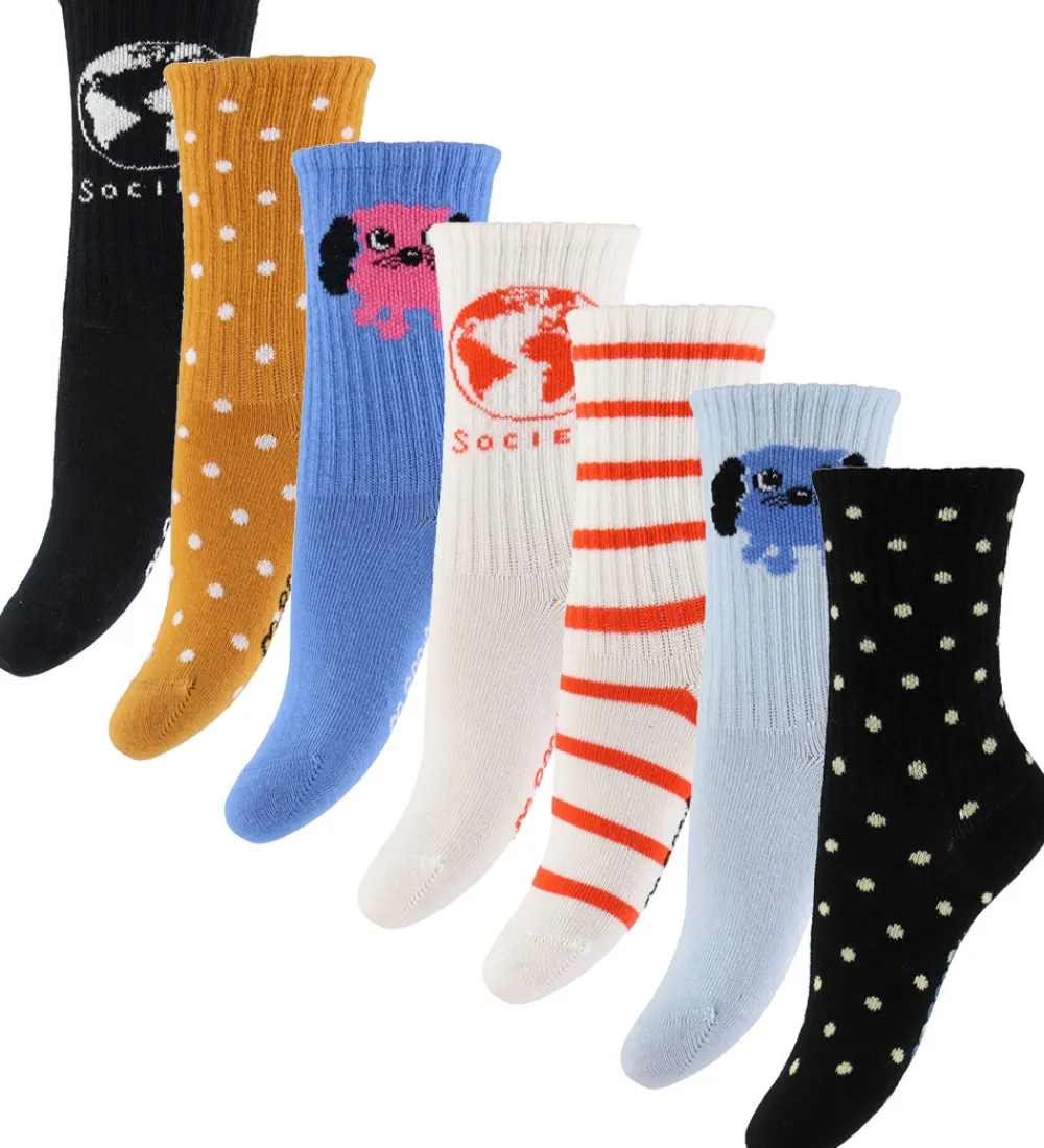 Strømper-Mini Rodini Strømper - 7-pak - Doggie - Multi