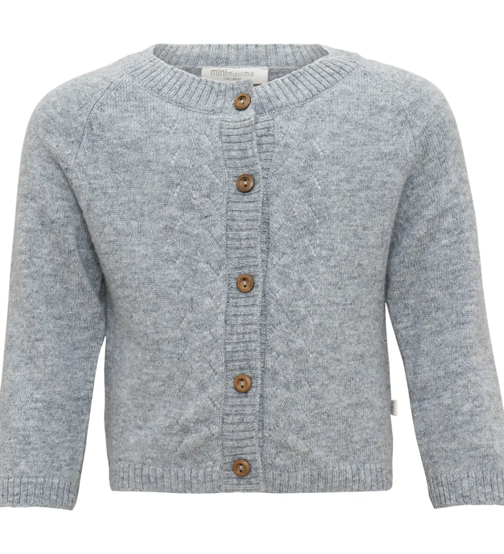 Striktrøjer-Minimalisma Cardigan - Inka - Uld- Gråmeleret