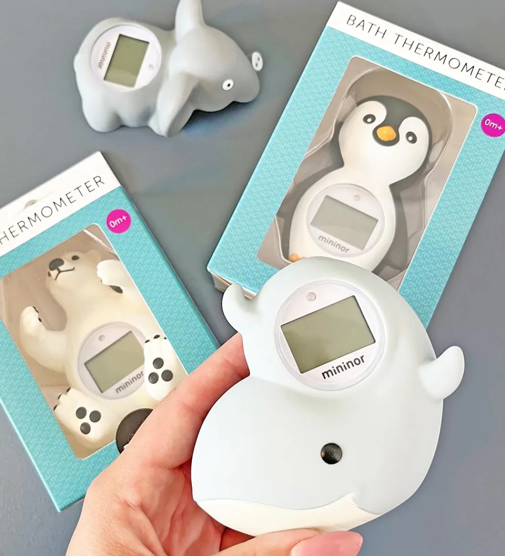 Mininor Termometer*Badetermometer - Elefant - Grå