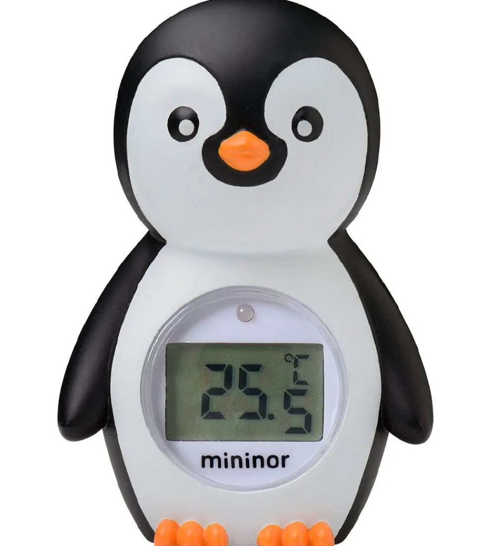 Mininor Termometer*Badetermometer - Pingvin - Sort/Hvid