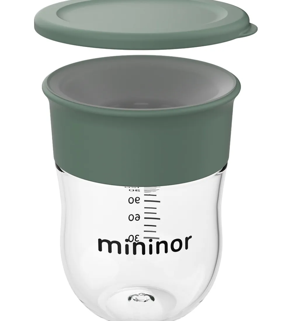 Mininor Kop Og Tudekop*Træningskop m. Låg - Training - 220 ml - Pilegrøn