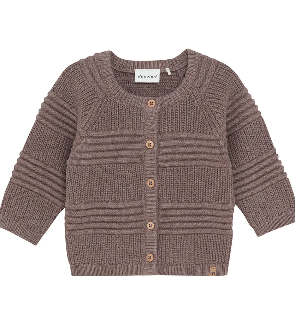 Minymo Cardigans*Cardigan - Strik - Dark Brown Melange