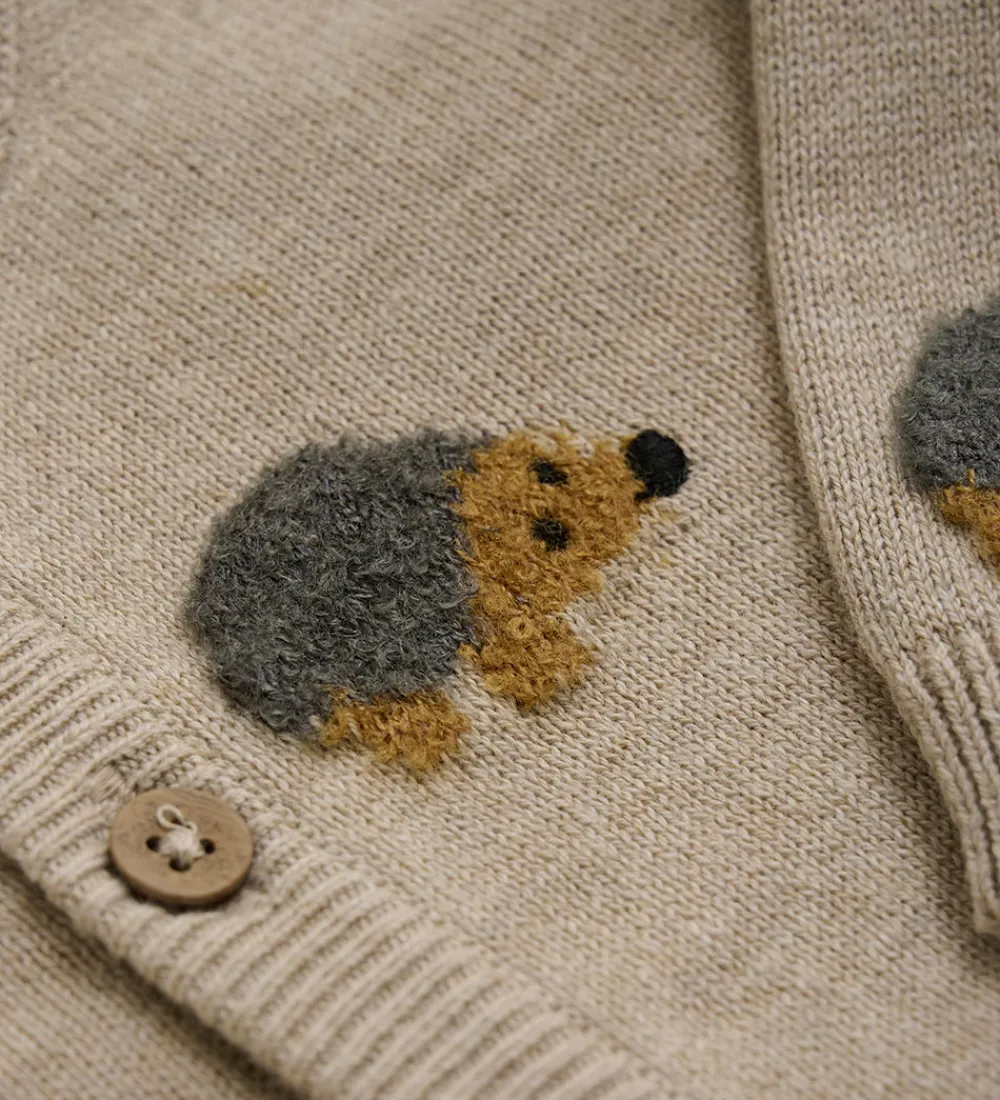 Minymo Striktrøjer*Cardigan Knit - Beige Melange