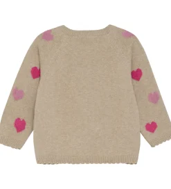 Minymo Striktrøjer*Cardigan Knit - Beige Melange