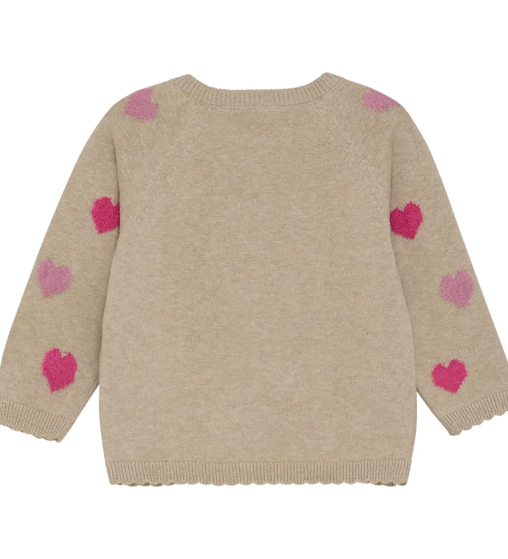 Minymo Striktrøjer*Cardigan Knit - Beige Melange