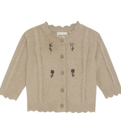 Minymo Striktrøjer*Cardigan Knit - Beige Meleret