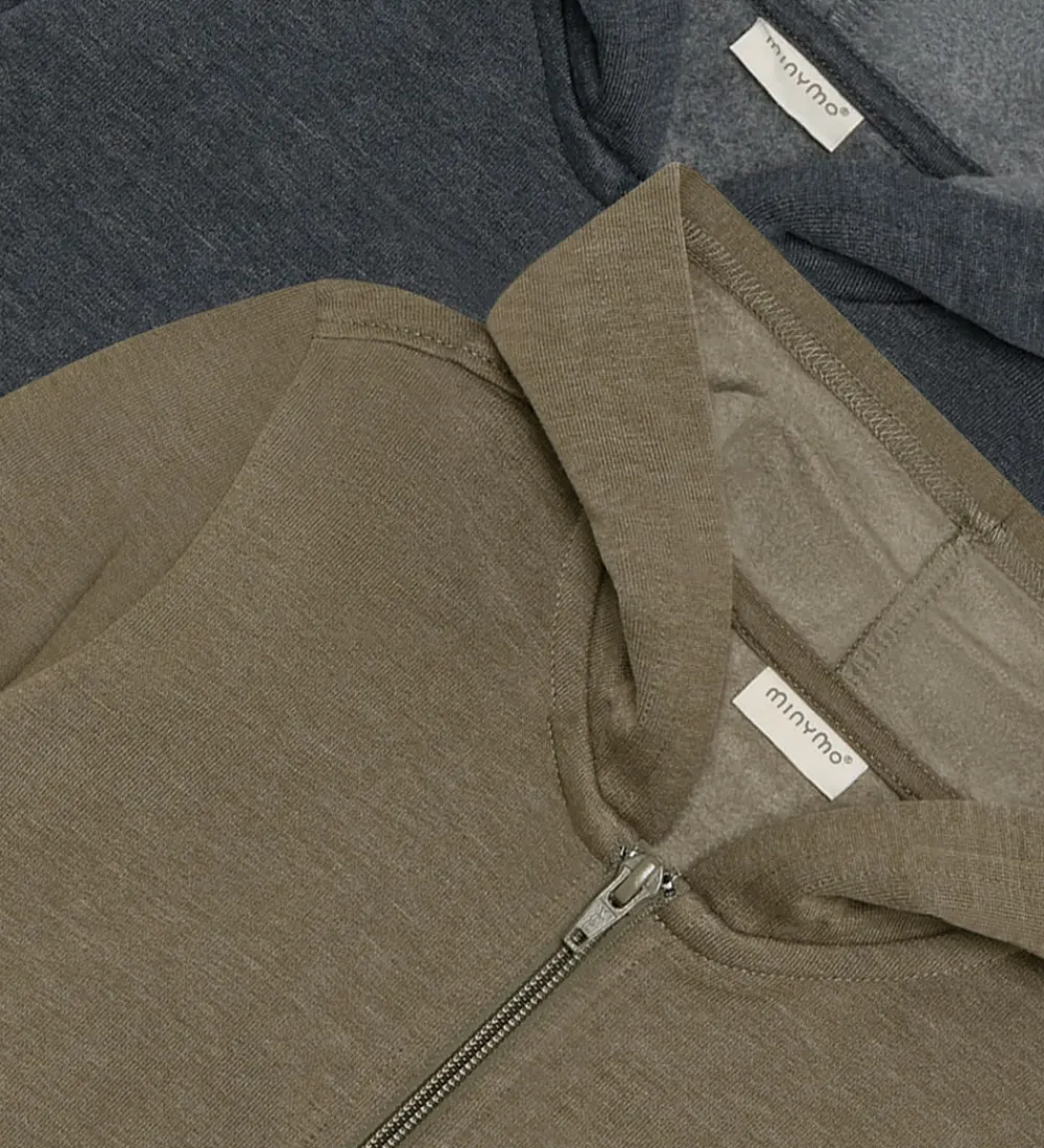 Minymo Cardigans|Basis*Cardigans m. Hætte - 2-pak - Vetiver