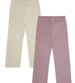 Minymo Basis*Leggings m. Fleece - 2-pak - Elderberry/Rainy Day