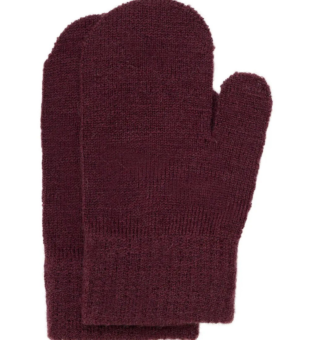 Minymo Handsker Og Luffer*Luffer - 3-pak - Uld - Strik - Catawba Grape