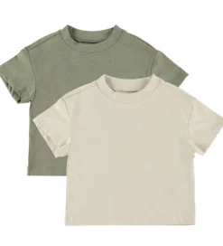 Basis-Minymo T-shirts - Loose Fit - 2-pak - Vetiver