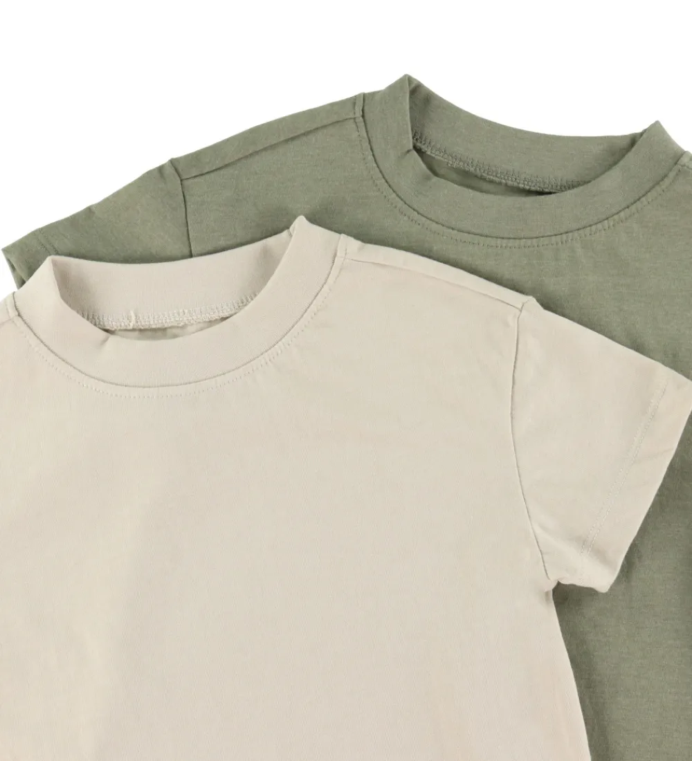 Basis-Minymo T-shirts - Loose Fit - 2-pak - Vetiver