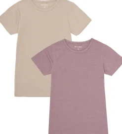 Basis-Minymo T-shirts - 2-pak - Elderberry/Rainy Day