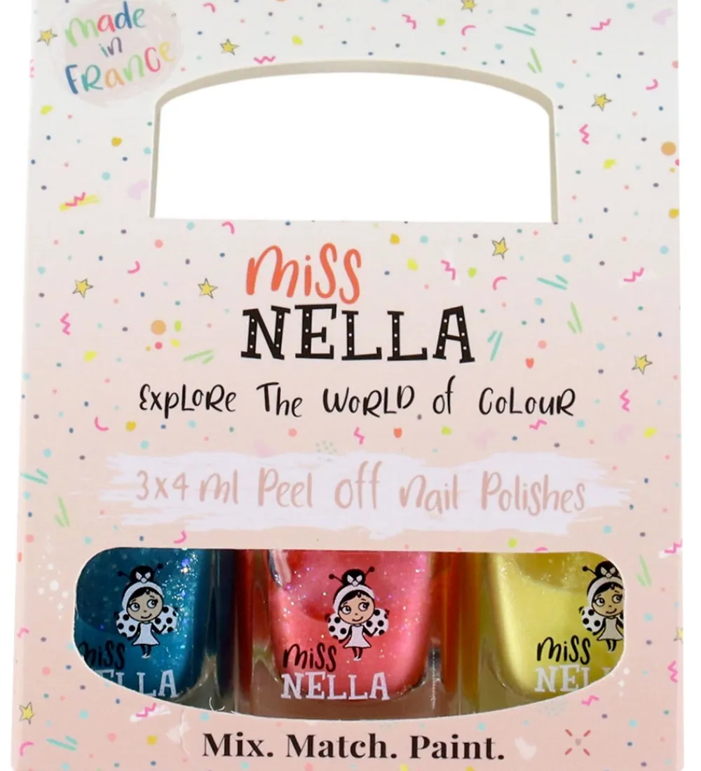 Neglelak-Miss Nella Neglelak - 3-pak - Klare Farver