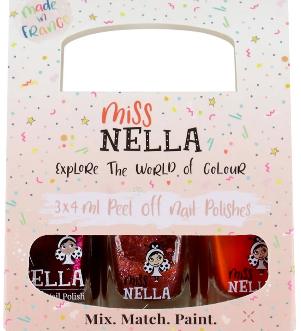 Miss Nella Neglelak*Neglelak - 3-pak - Røde Farver