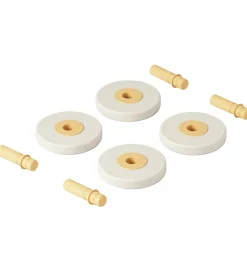 Tumledyr|Motorisk Legetøj-MODU 4 x Foam Wheels - 4-pak - Ø18 cm - Sand Grey/Honey Yellow