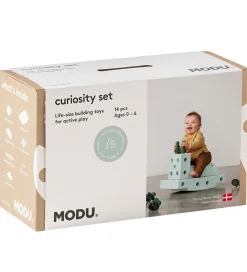 Tumledyr|Motorisk Legetøj-MODU Curiosity Sæt - 14 Dele - 50x30x20 cm - Ocean Mint/Forest G