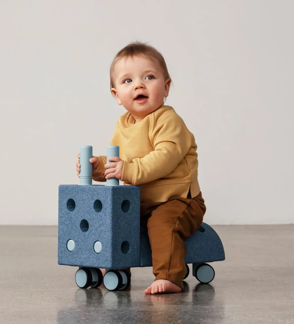 Tumledyr|Motorisk Legetøj-MODU Gåvogn - Tiny Ride - 10 Dele - 40x20x36 cm - Deep Blue/Sky