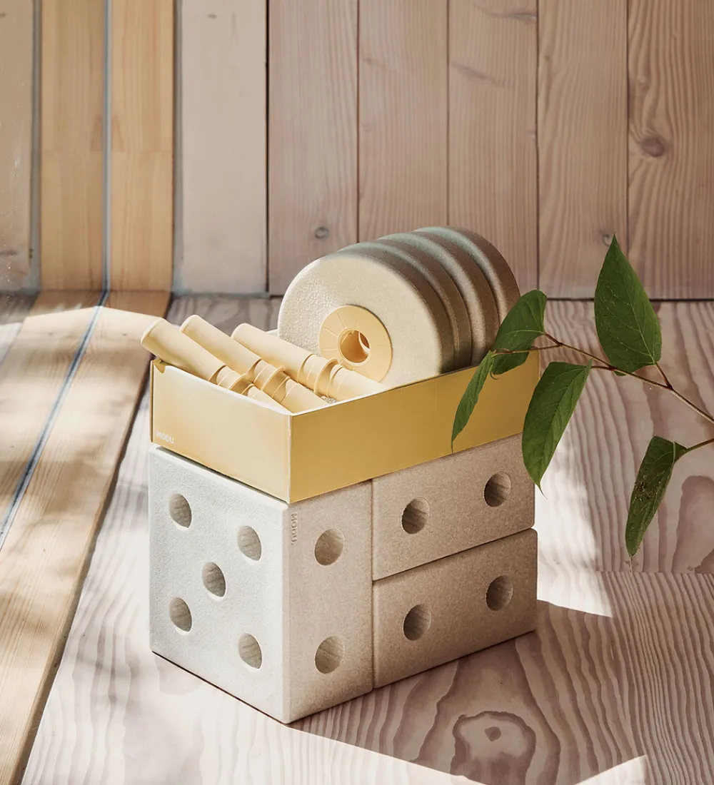MODU Tumledyr|Motorisk Legetøj*Gåvogn 3-i-1 - 48x27x44 cm - Sand Grey/Honey Yellow