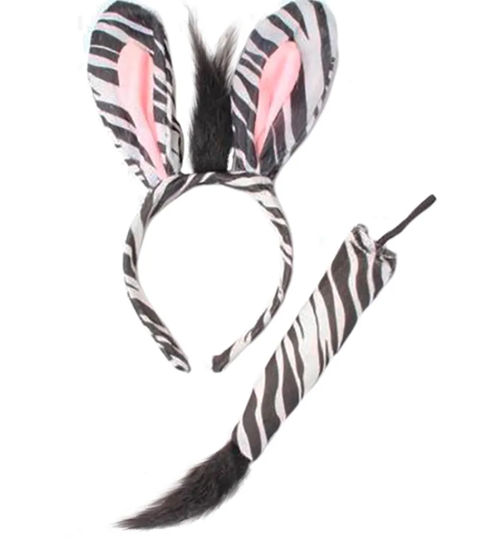 Hårbøjler-Molly & Rose Udklædning - Hårbøjle/Hale - Zebra