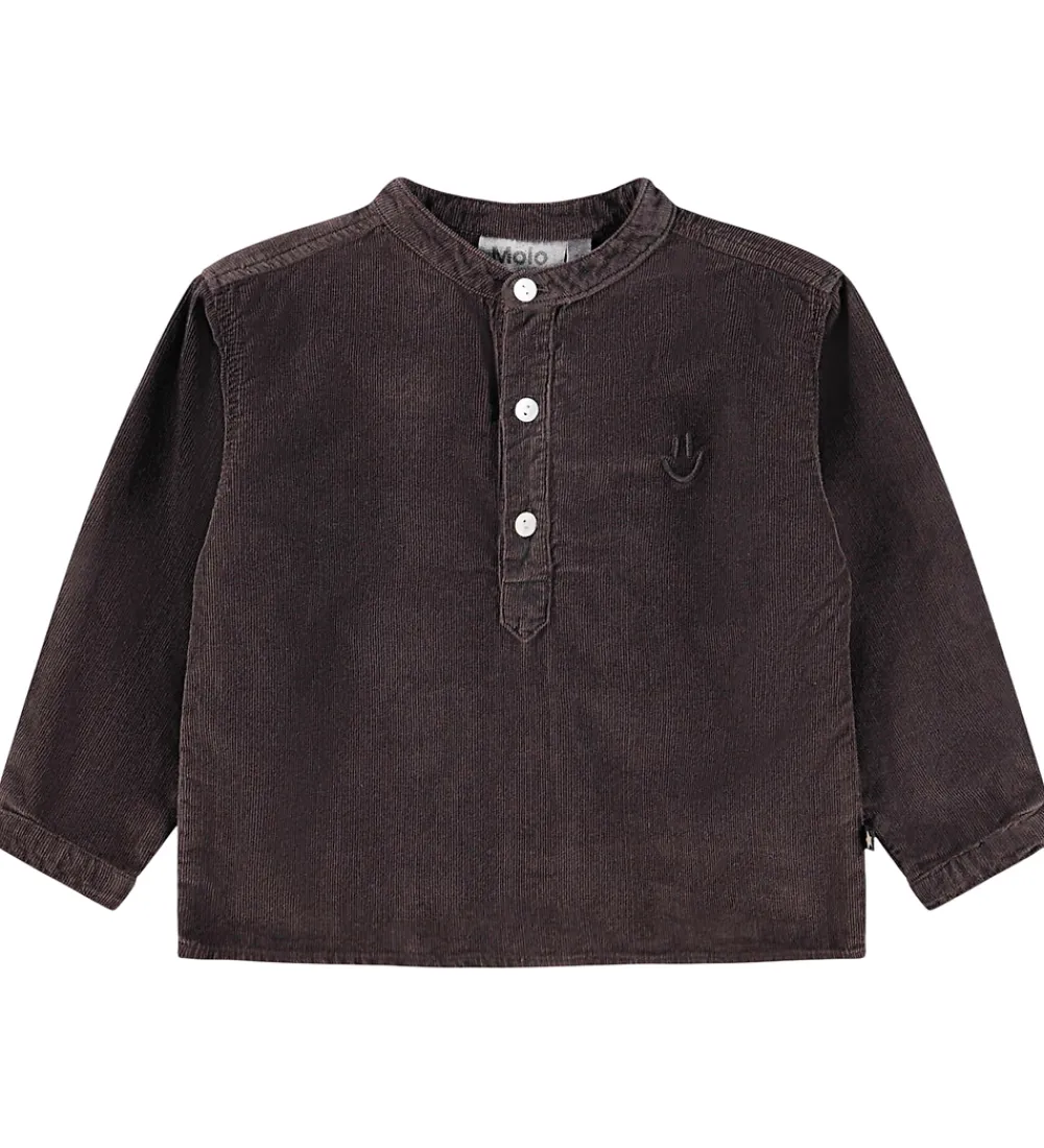 Skjorter-Molo Skjorte - Fløjl - Enoz - Dark Cocoa