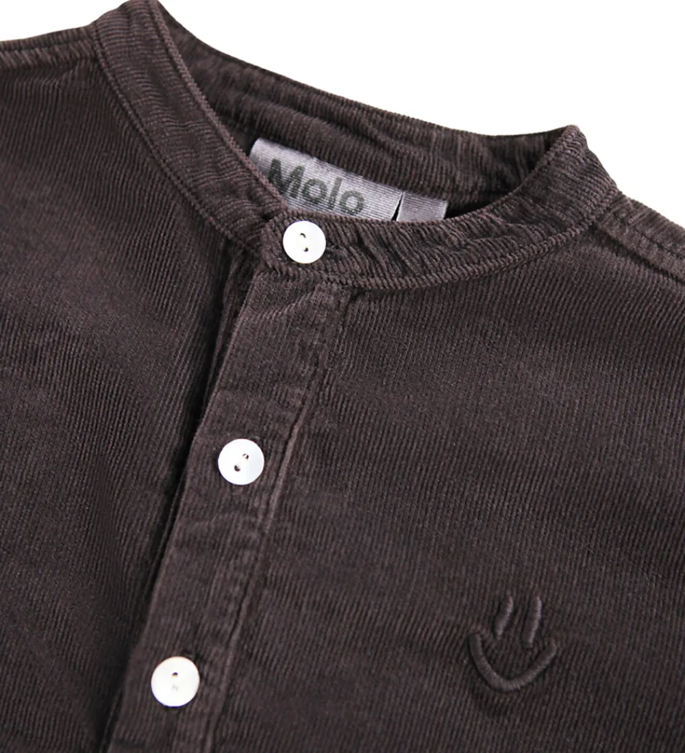 Skjorter-Molo Skjorte - Fløjl - Enoz - Dark Cocoa