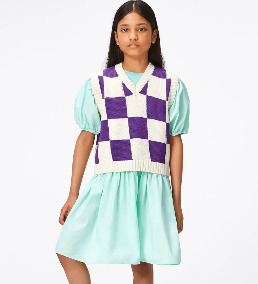 Veste-Molo Vest - Strik - Gitta - Purple Shell Check