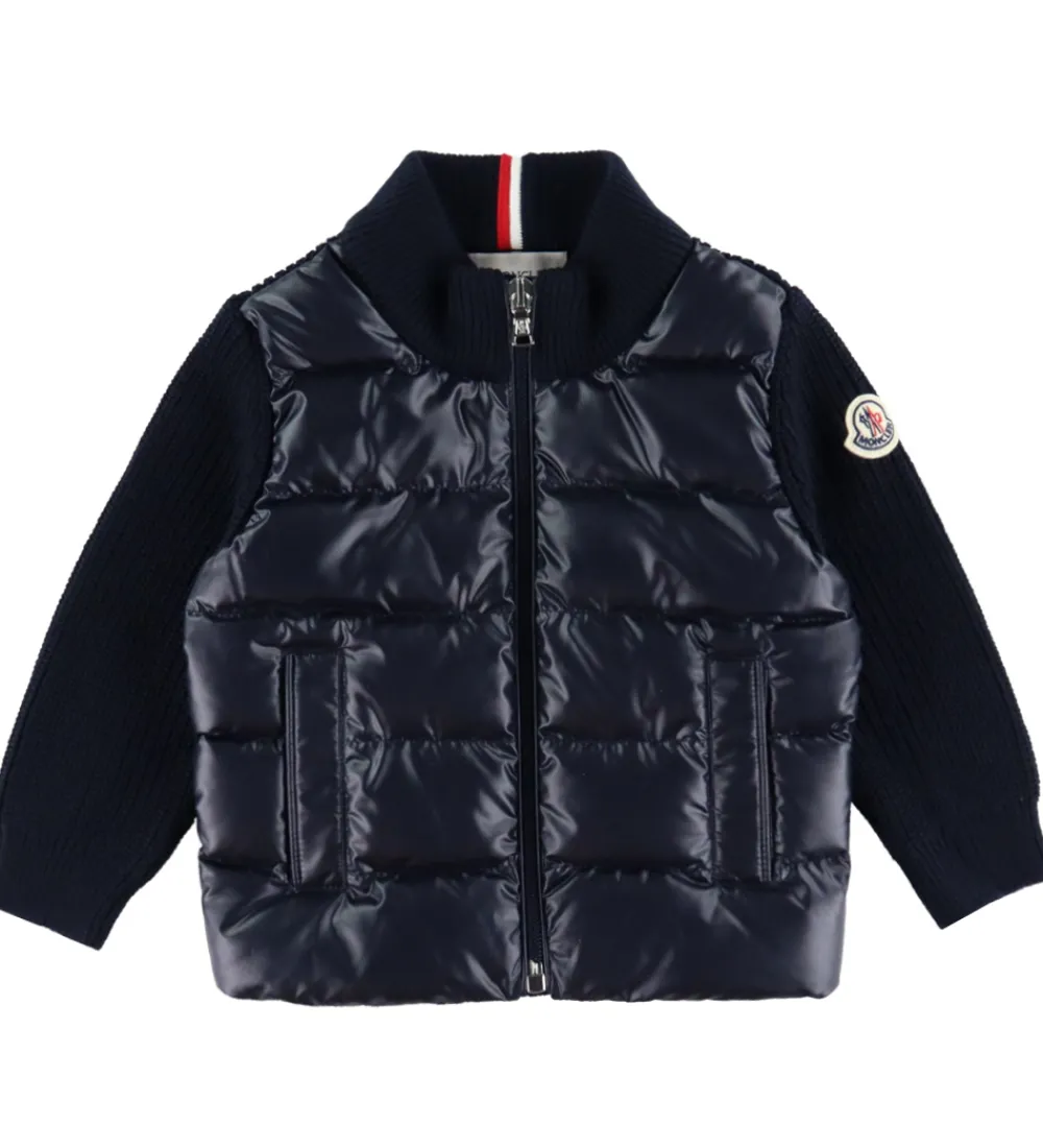 Moncler Termotøj*Cardigan - Uld/Dun - Navy