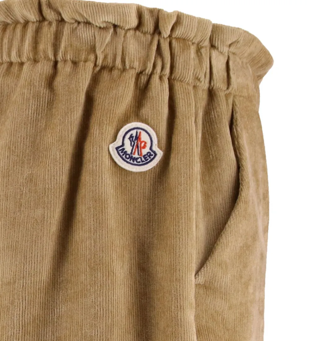 Shorts Og Knickers-Moncler Shorts - Fløjl - Medium Beige
