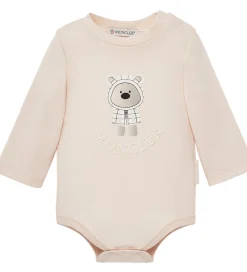 Moncler Savlesmække*Sæt - Hue/Savlesmæk/Body l/æ - Light Pink m. Bamse
