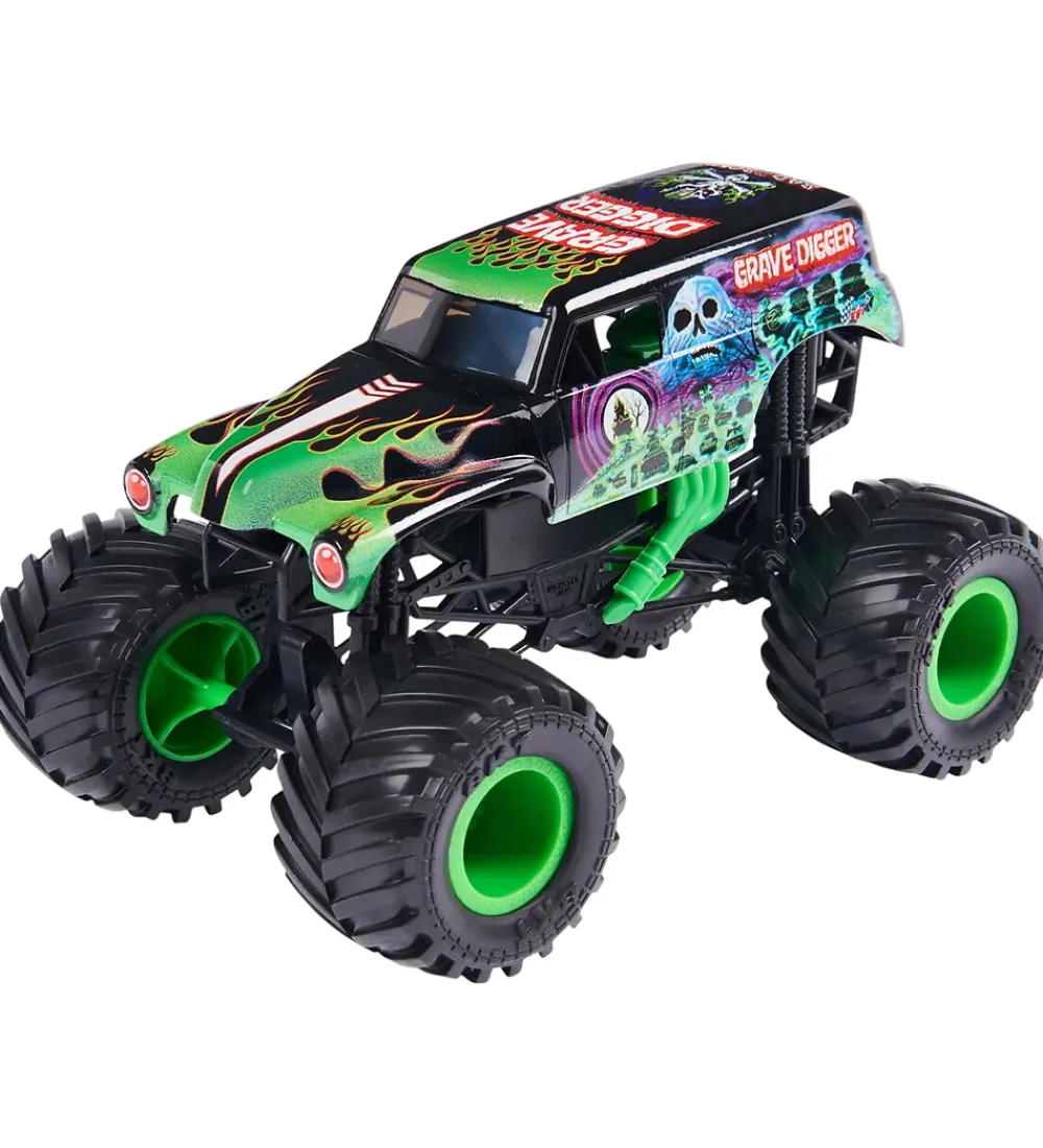 Monster Jam Biler, Tog Og Køretøjer*Collector Truck - 1:24 - Grave Digger - Sort/Grøn
