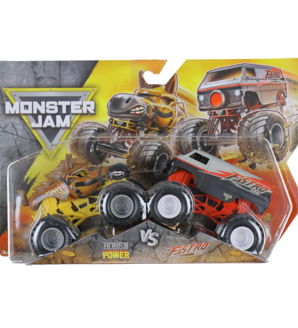Biler, Tog Og Køretøjer-Monster Jam Truck - 1:64 - 2-pak - Horse Power vs Fastro Van