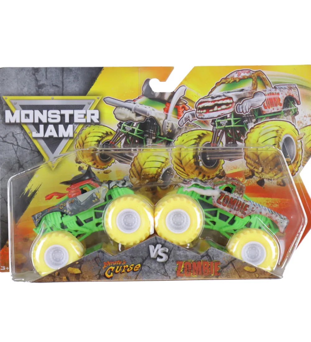 Biler, Tog Og Køretøjer-Monster Jam Truck - 1:64 - 2-pak - Pirate's Curse vs Zombie