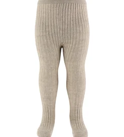 MP Strømpebukser*Strøebukser - Uld/Bomuld - Rib - Arien - Light Brown Melang