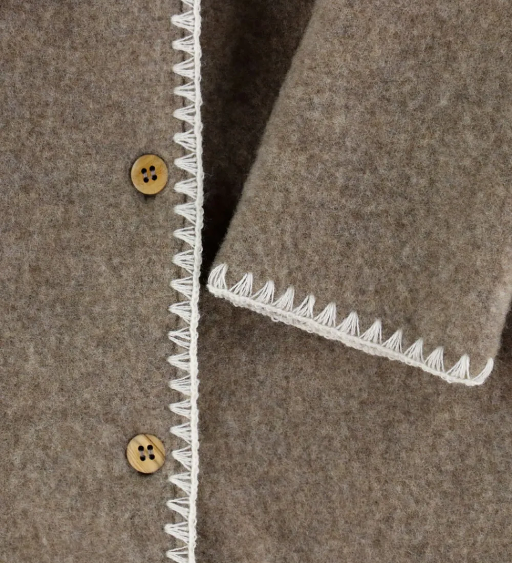 Basis-Müsli Cardigan - Uldfleece - Brown Melange