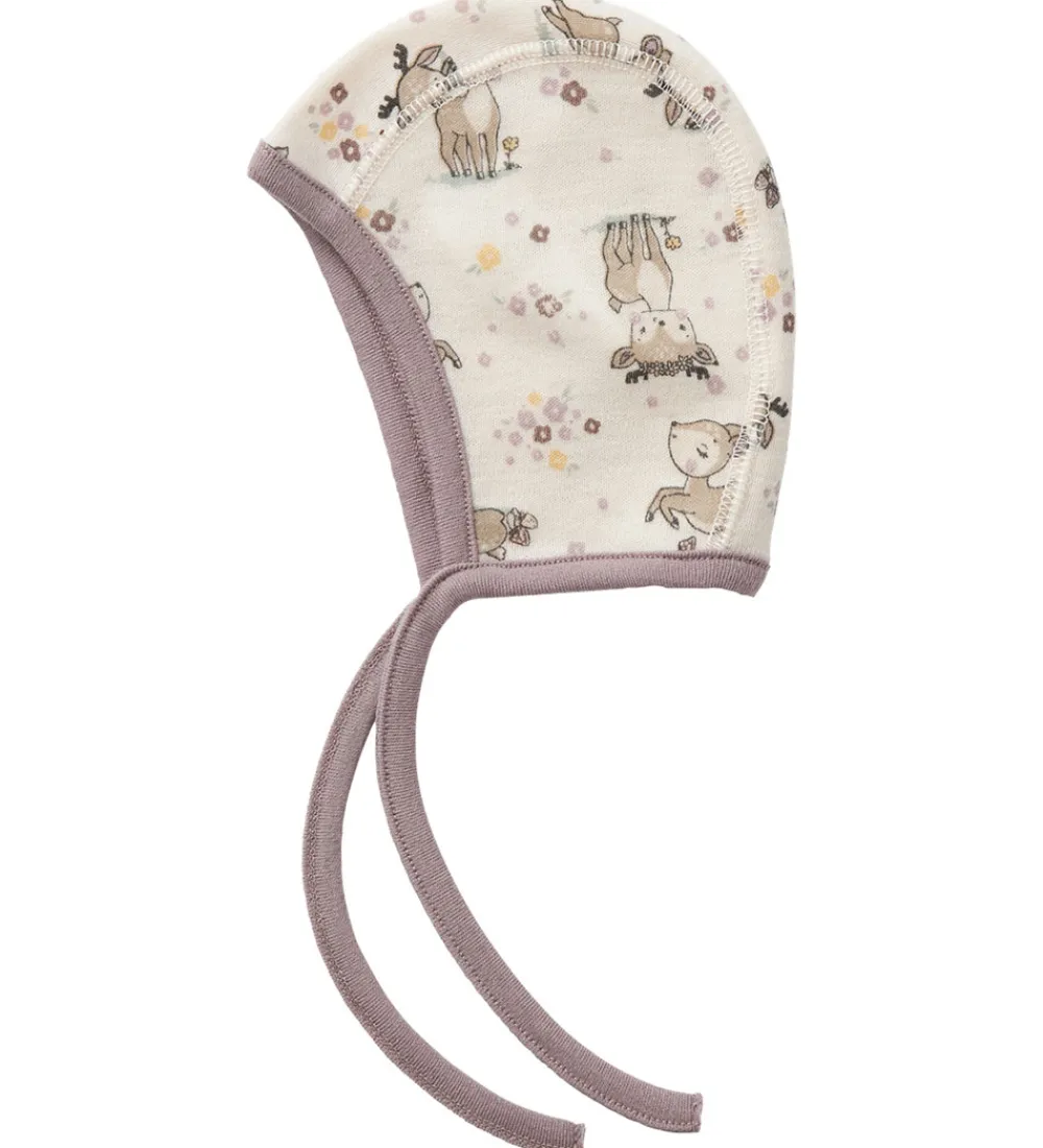 Babyhjelme-Name It Babyhjelm - Uld - NbfWillit - Lilac Ash/AOP