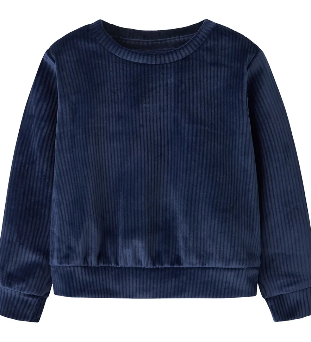 Name It Juletøj*Bluse - Fløjlsvelour - Cropped - NmfVeloa - Navy Blazer