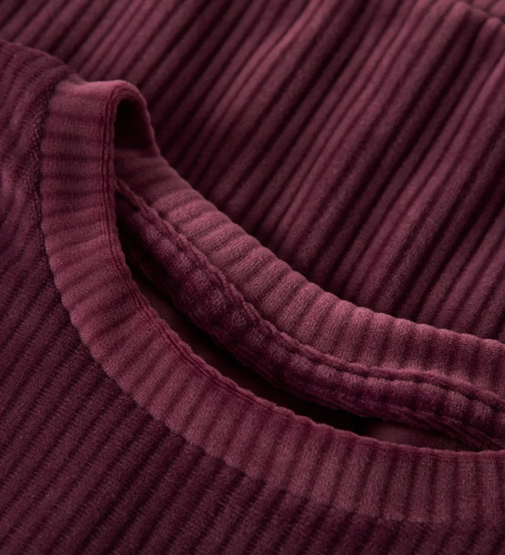 Juletøj-Name It Bluse - Fløjlsvelour - Cropped - NmfVeloa - Burgundy