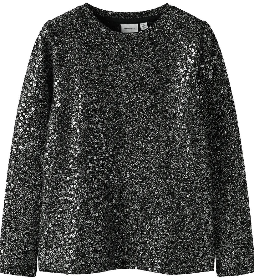 Juletøj|Pigetøj-Name It Bluse - NkfSura - Sort m. Glimmer