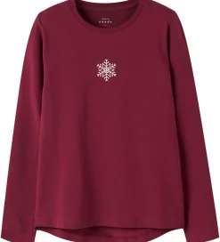 Name It Juletøj|Bluser*Bluse - NkfVix - Burgundy/Snowflake