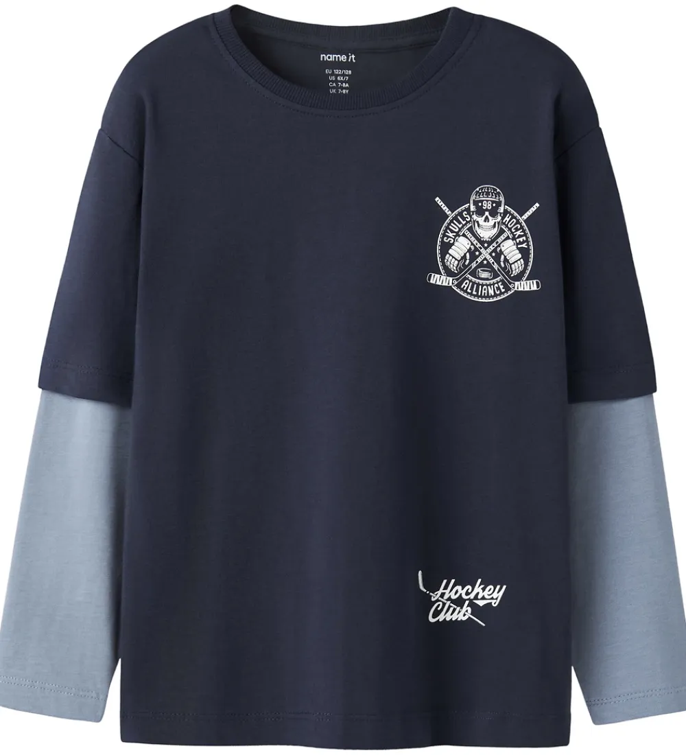 Name It Bluser*Bluse - NkmVarto - Navy Blazer/Skull