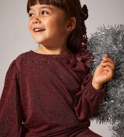 Juletøj-Name It Bluse - NmfRoisin - Burgundy m. Glimmer