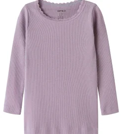 Bluser-Name It Bluse - Rib - Noos - NmfKab - Lavender Gray